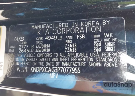2023 Kia Sportage Hybrid Sx-Prestige from USA, damaged, VIN KNDPXCAG3P7077955